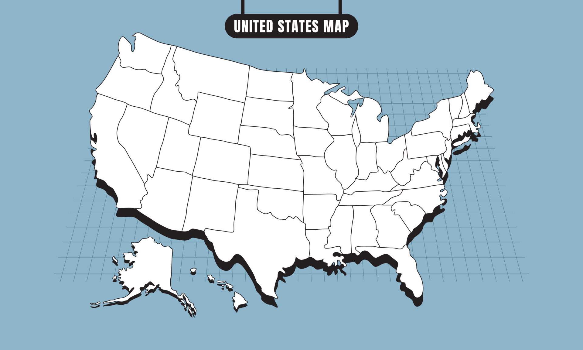 Flat Cartoon United States Map 14955682 Vector Art At Vecteezy Flat Cartoon United States Map Free Vector 