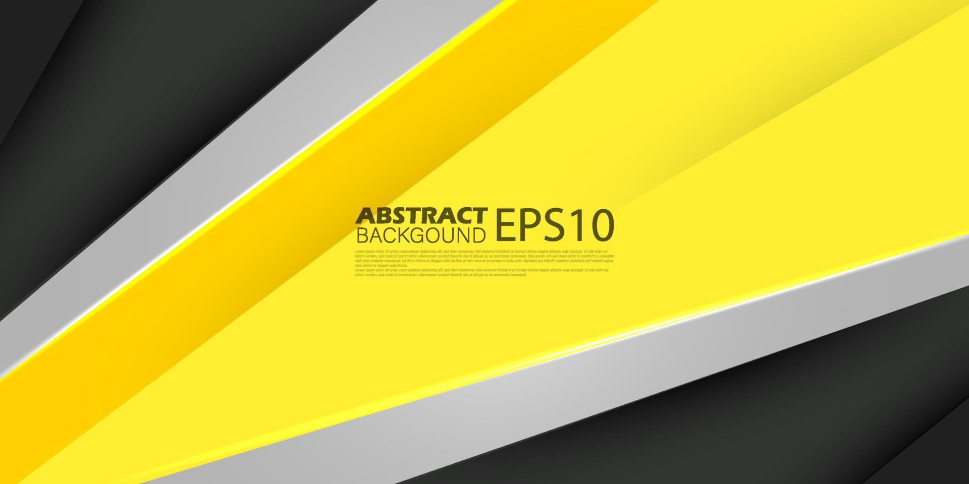 banner de fondo moderno abstracto amarillo y gris con formas geométricas. fondo deportivo gris y amarillo. eps10 vector