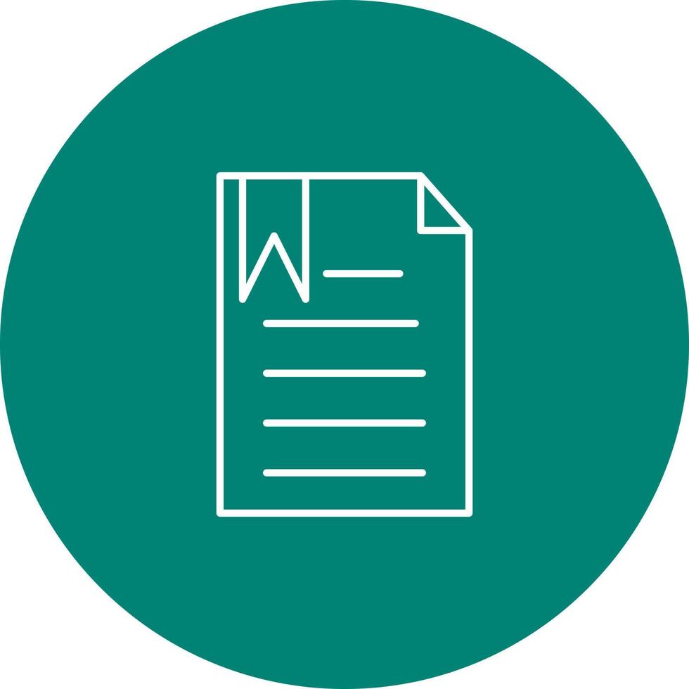 Unique Bookmarked Document Vector Icon