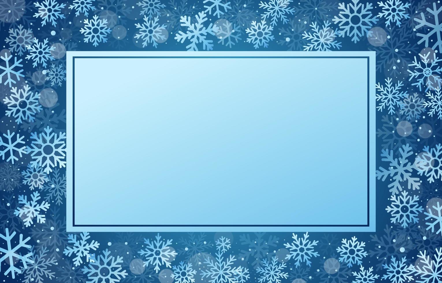 Nature Winter Snowflakes Border Background vector