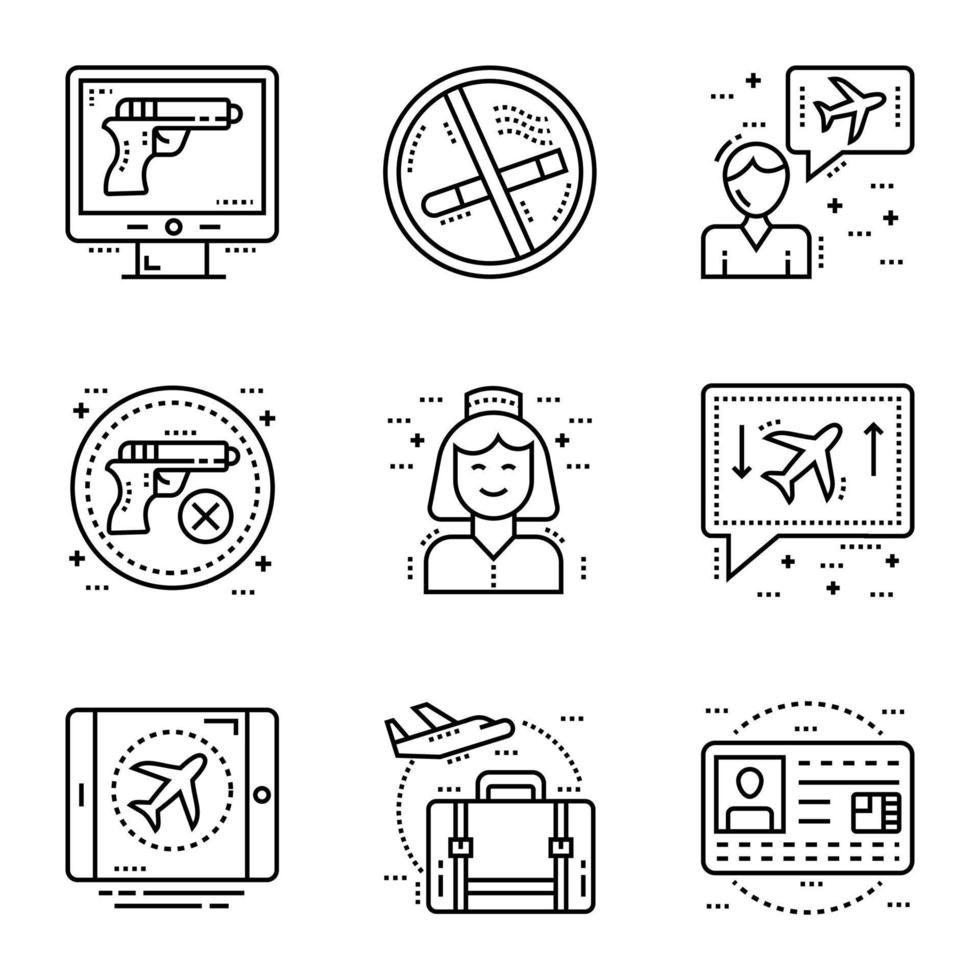 Pack of Air Travel Services Line Icons vector