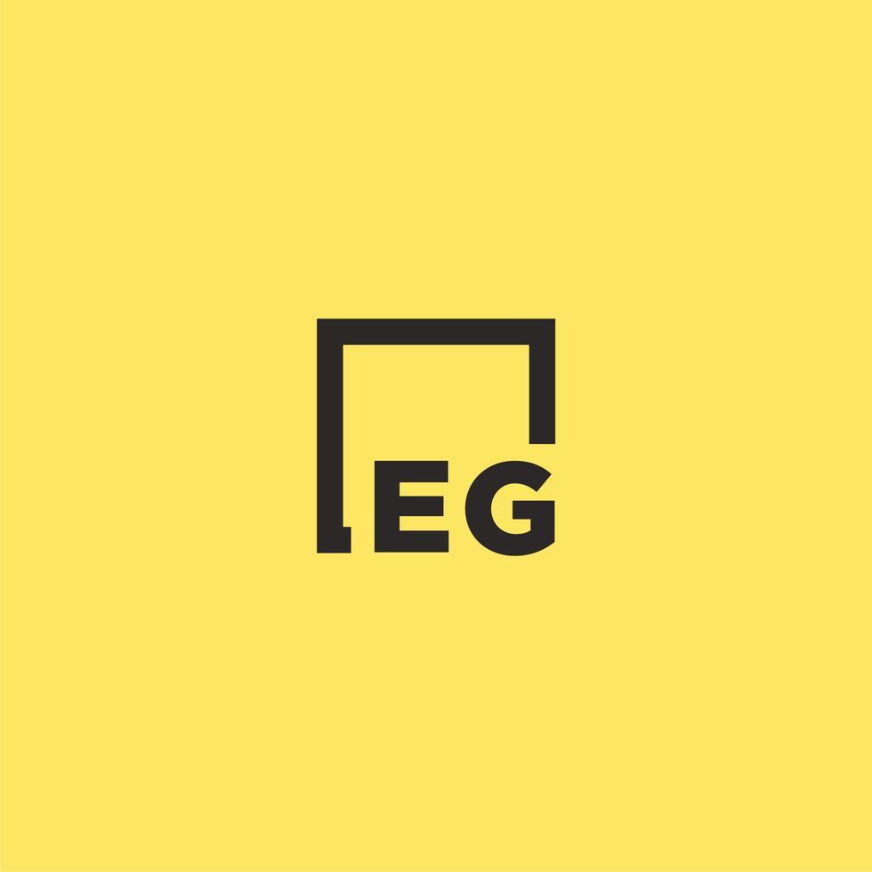 EG initial monogram logo with square style design vector