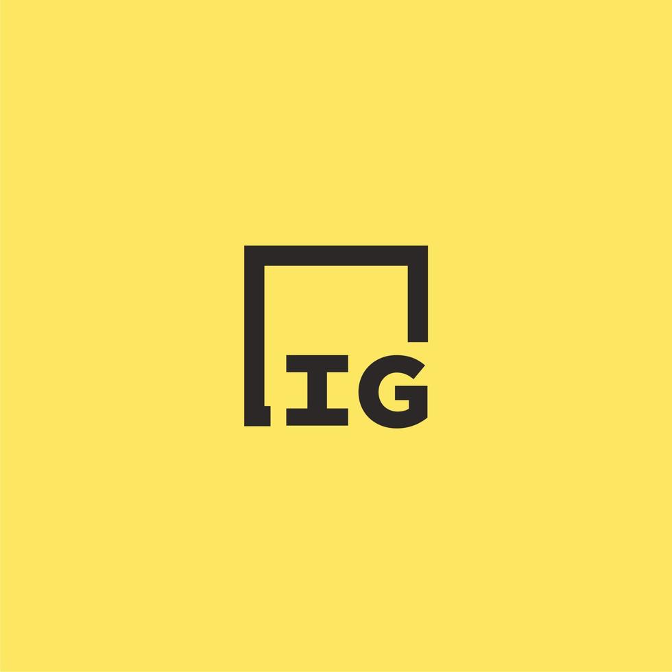 IG initial monogram logo with square style design vector
