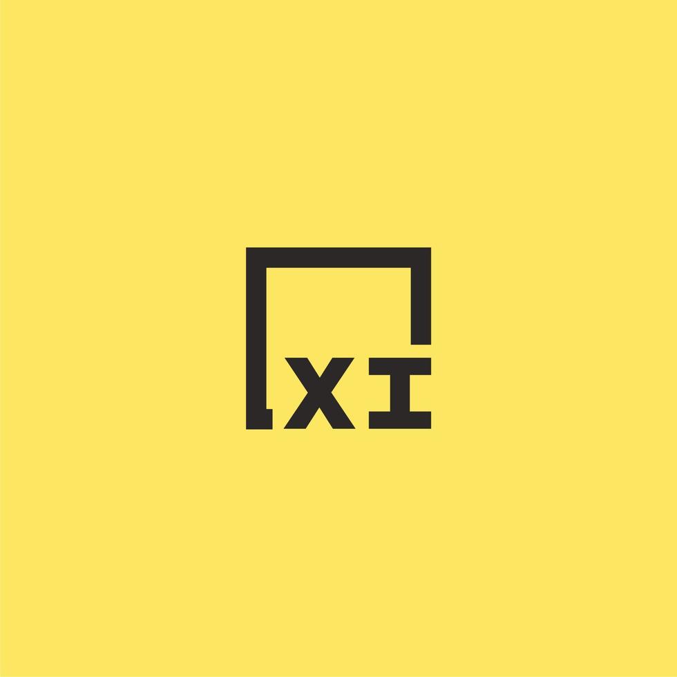 logotipo de monograma inicial xi con diseño de estilo cuadrado vector
