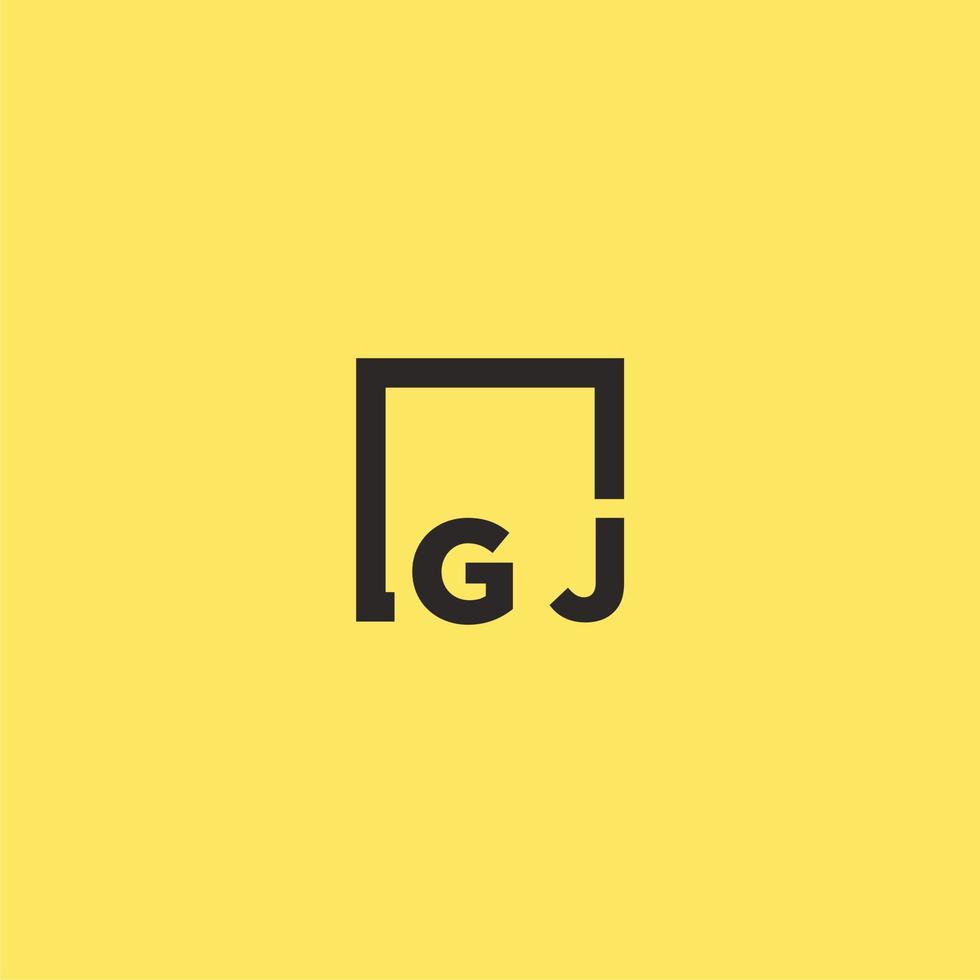 GJ initial monogram logo with square style design vector