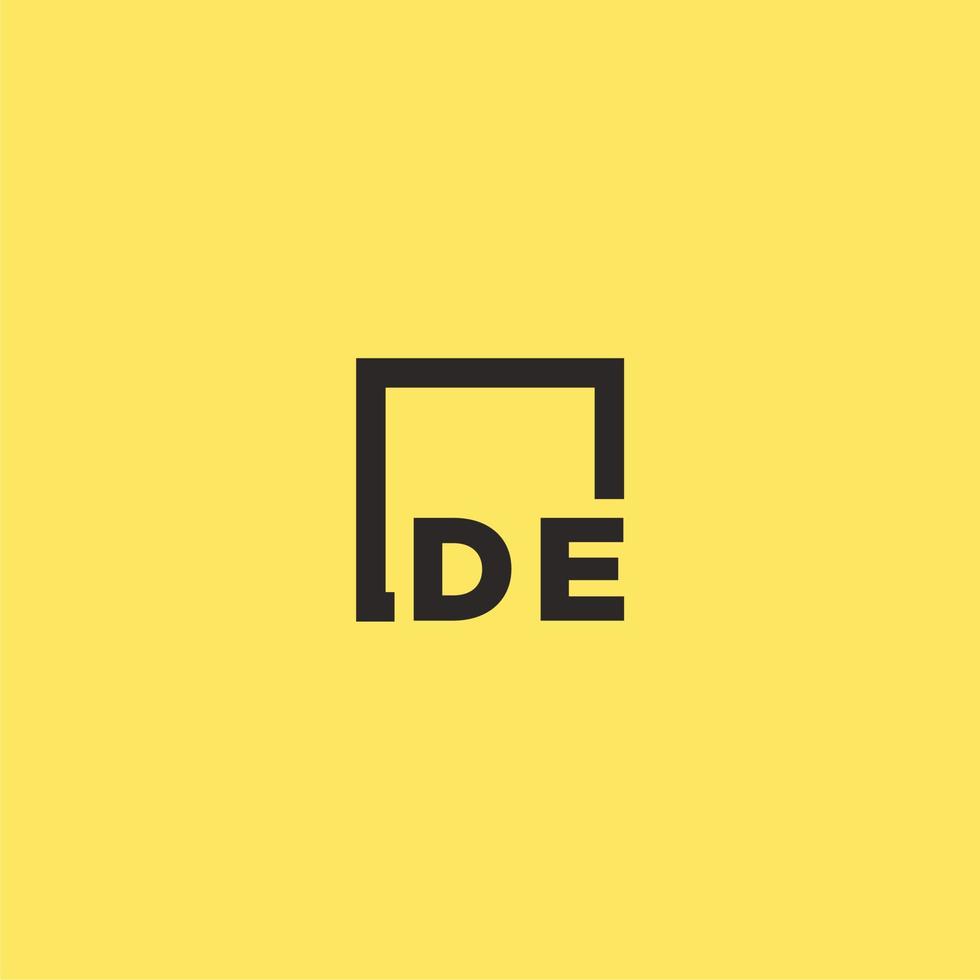 DE initial monogram logo with square style design vector