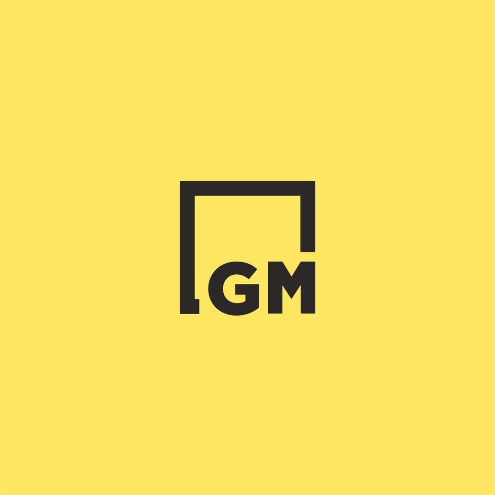 logotipo de monograma inicial gm con diseño de estilo cuadrado vector