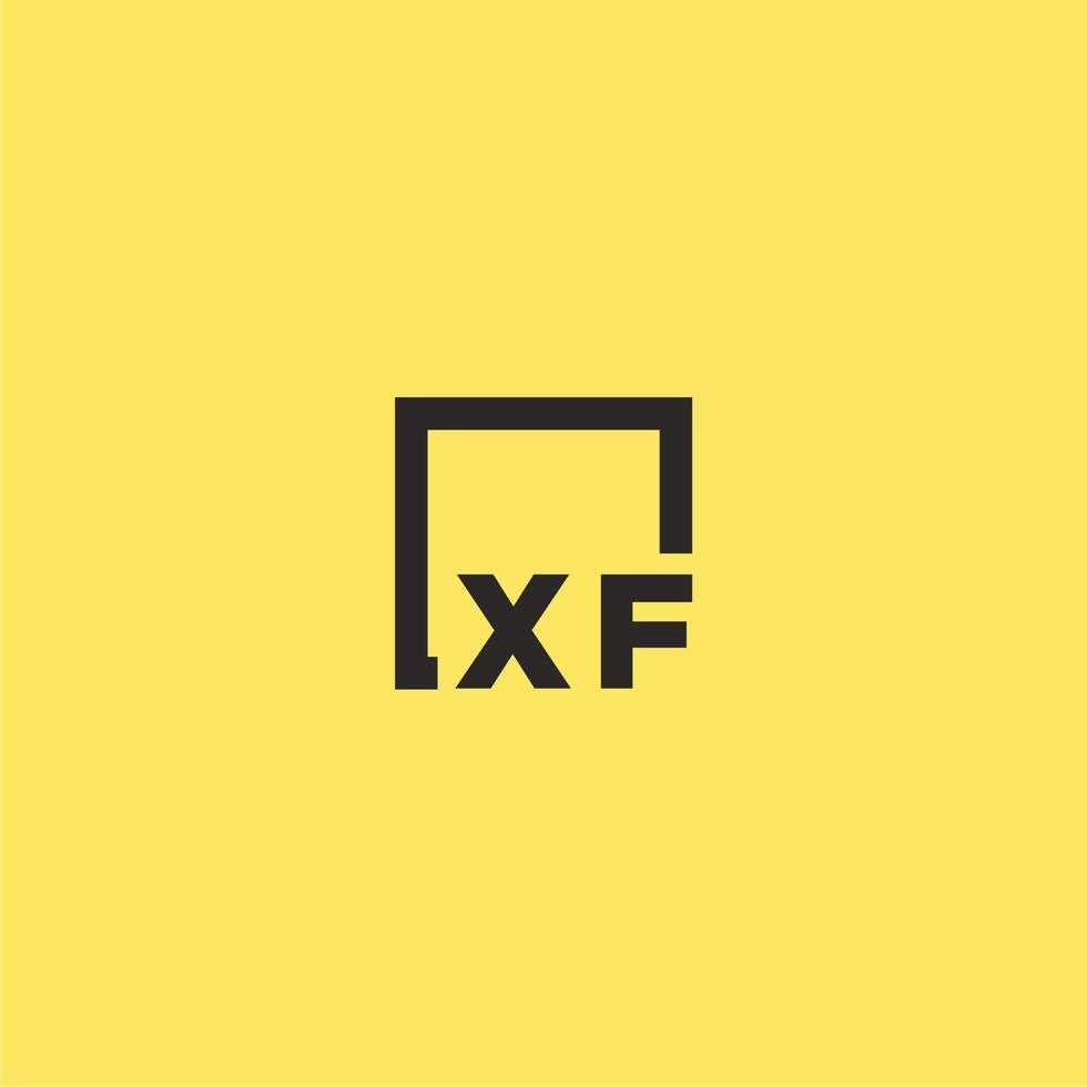 XF initial monogram logo with square style design vector