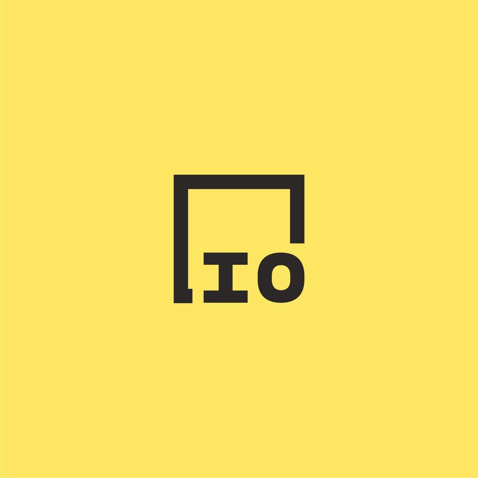 IO initial monogram logo with square style design vector