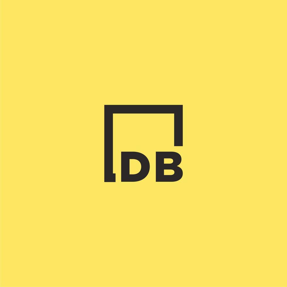DB initial monogram logo with square style design vector