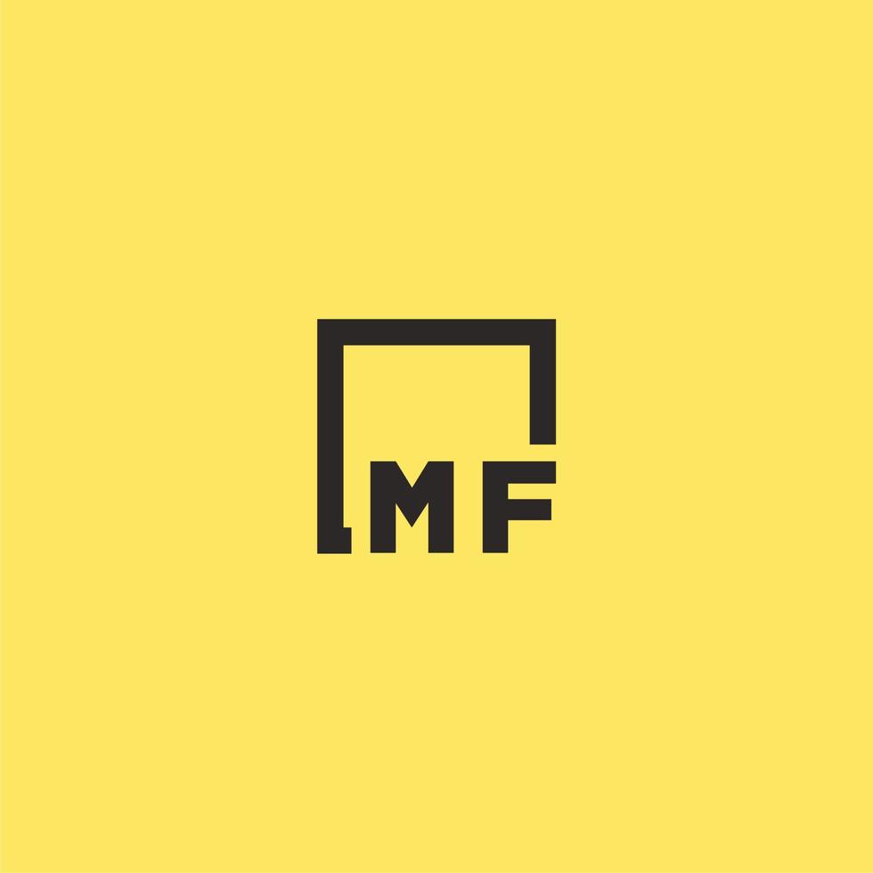 MF initial monogram logo with square style design vector