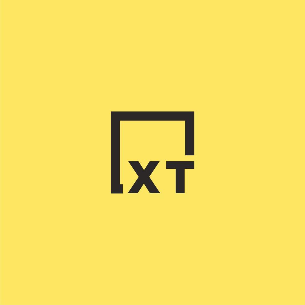 XT initial monogram logo with square style design vector