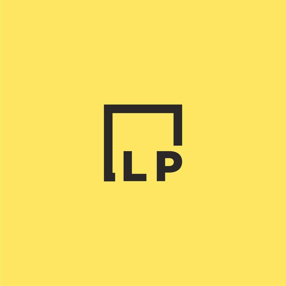 logotipo de monograma inicial lp con diseño de estilo cuadrado vector
