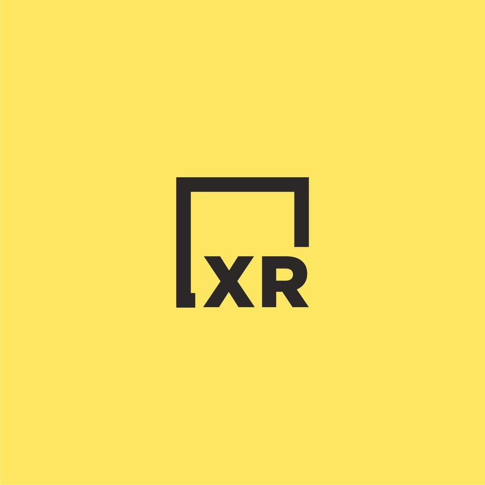 XR initial monogram logo with square style design vector