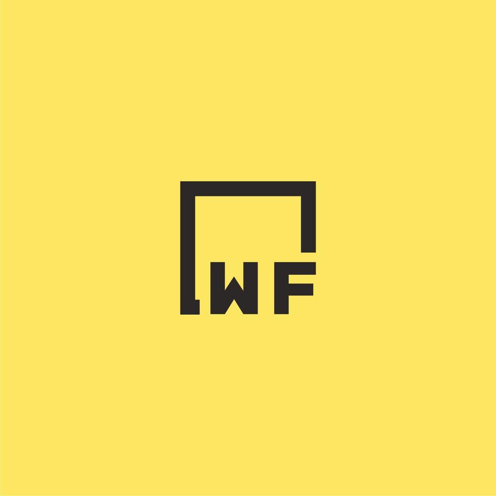 WF initial monogram logo with square style design vector