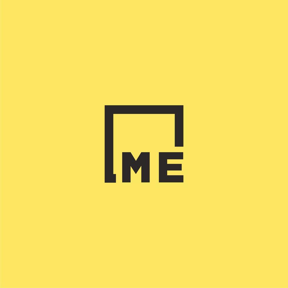 ME initial monogram logo with square style design vector