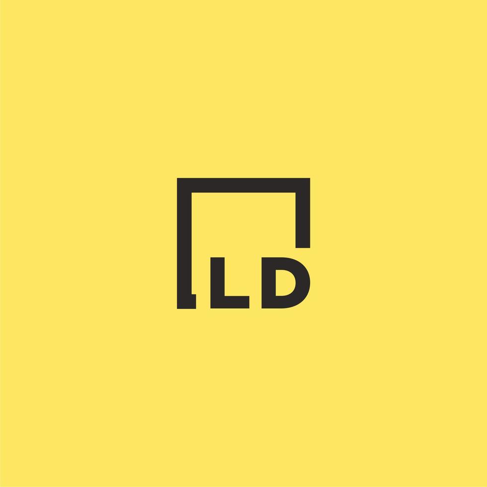 LD initial monogram logo with square style design vector