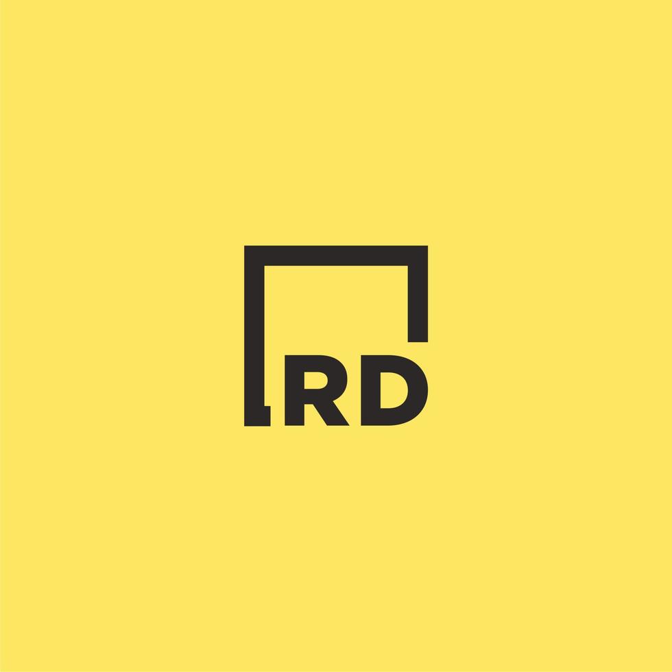 RD initial monogram logo with square style design vector