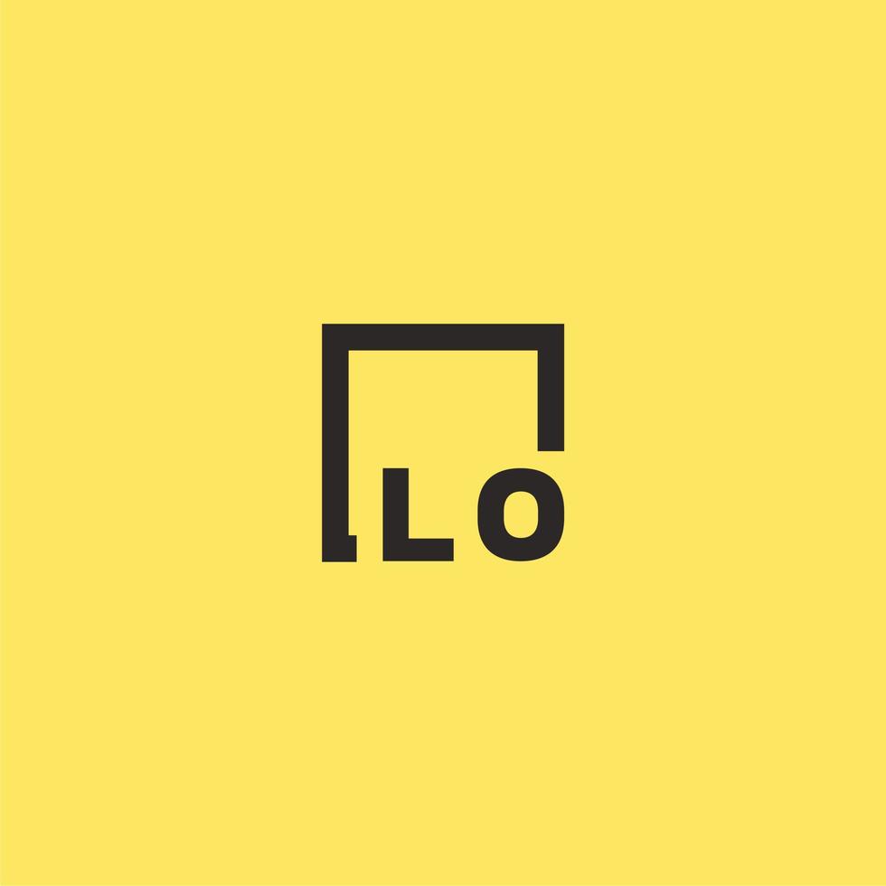 LO initial monogram logo with square style design vector