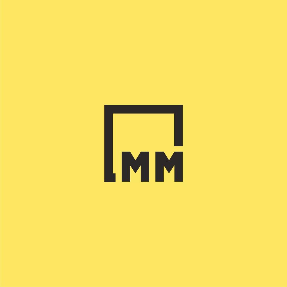 MM initial monogram logo with square style design vector