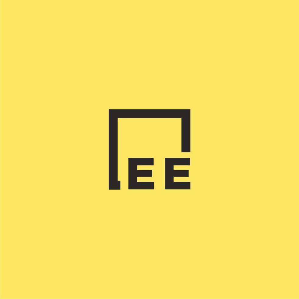 logotipo de monograma inicial de ee con diseño de estilo cuadrado vector