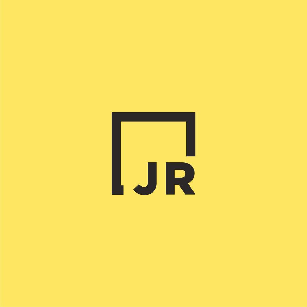 JR initial monogram logo with square style design vector