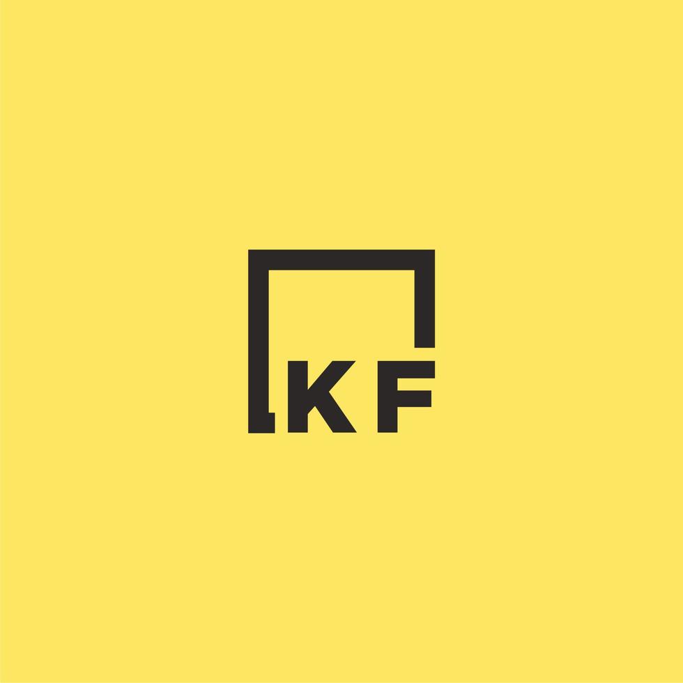 logotipo de monograma inicial kf con diseño de estilo cuadrado vector