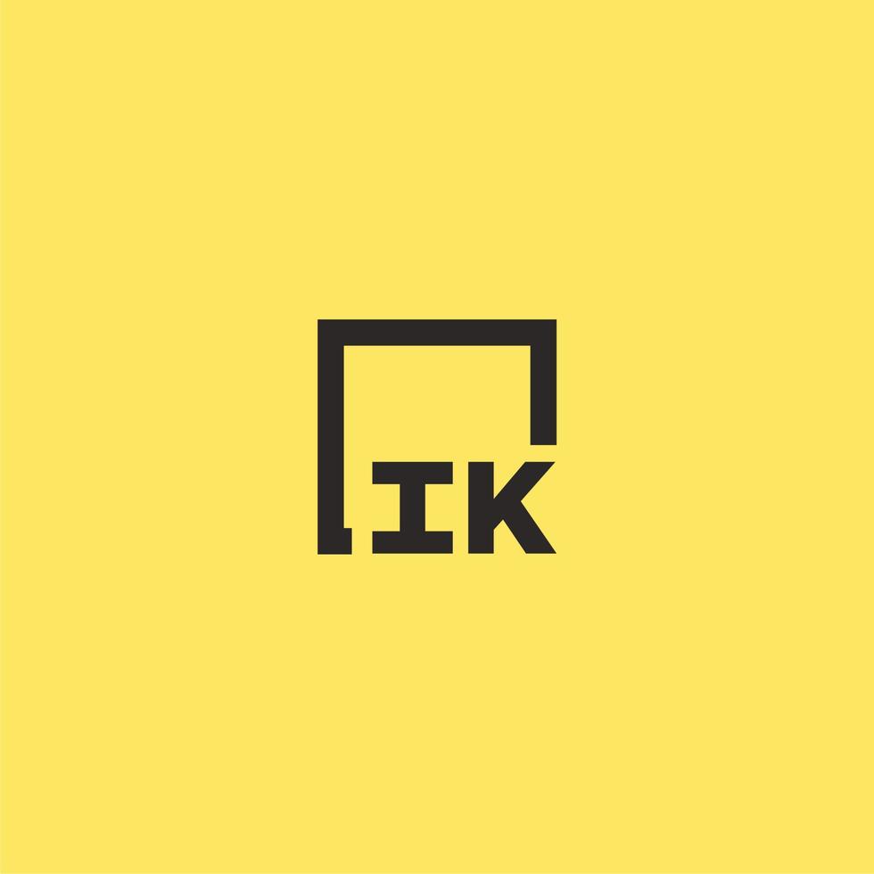 IK initial monogram logo with square style design vector