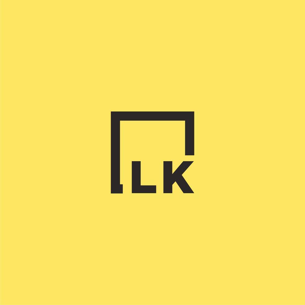 LK initial monogram logo with square style design vector