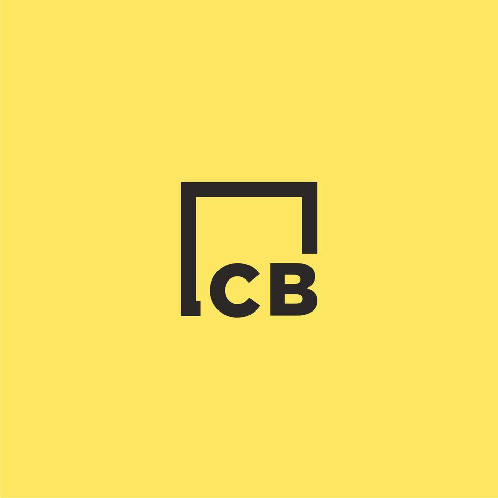 CB initial monogram logo with square style design vector