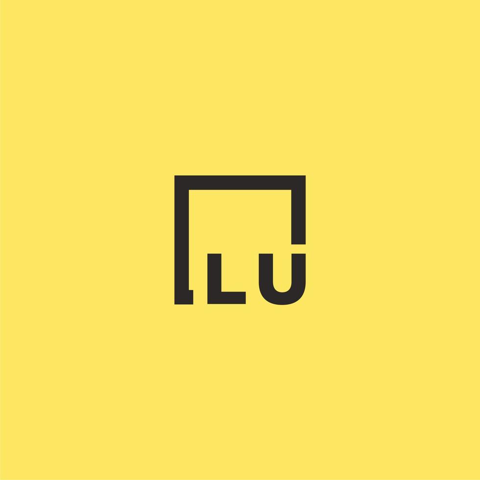 logotipo de monograma inicial lu con diseño de estilo cuadrado vector
