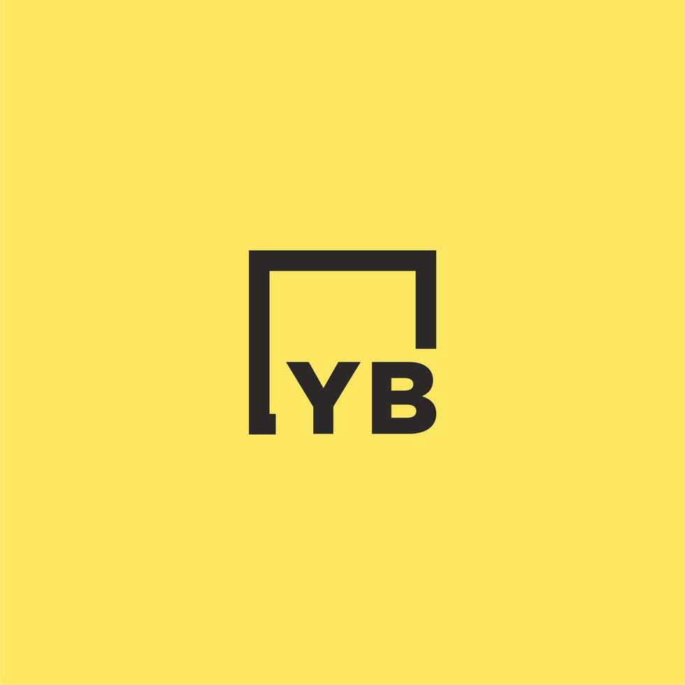 YB initial monogram logo with square style design vector