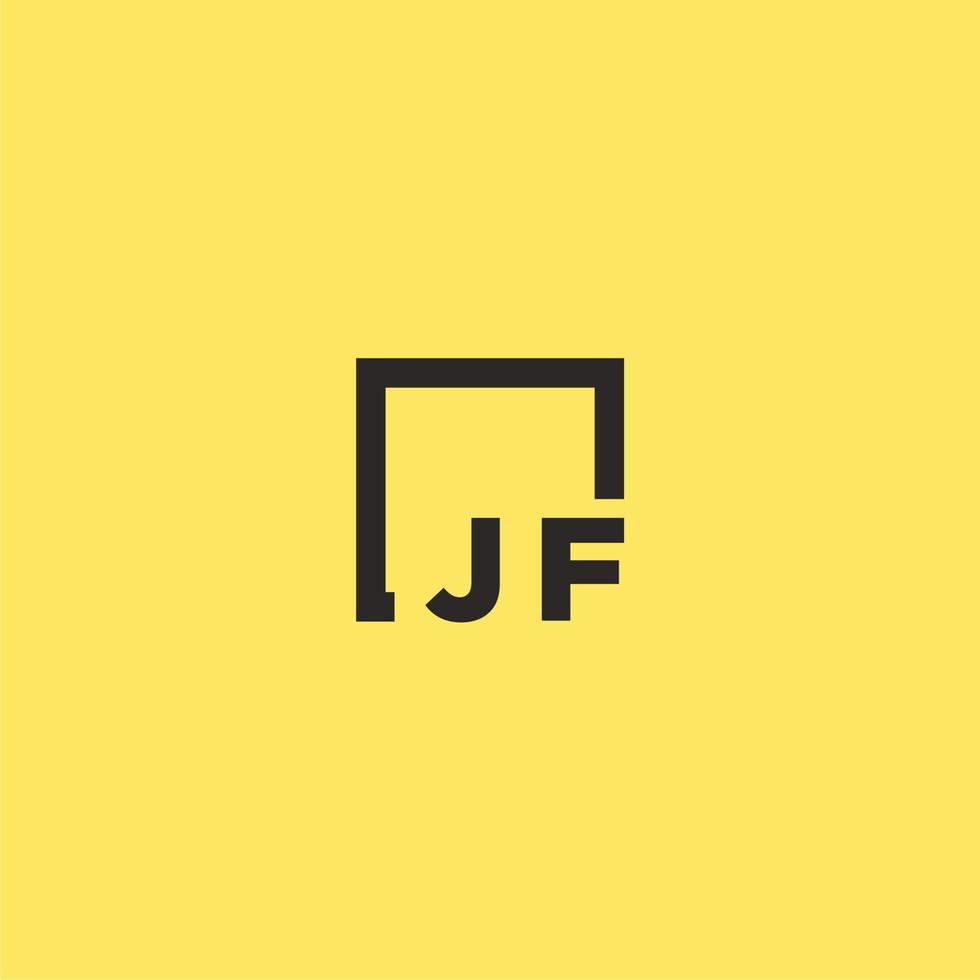 logotipo de monograma inicial jf con diseño de estilo cuadrado vector