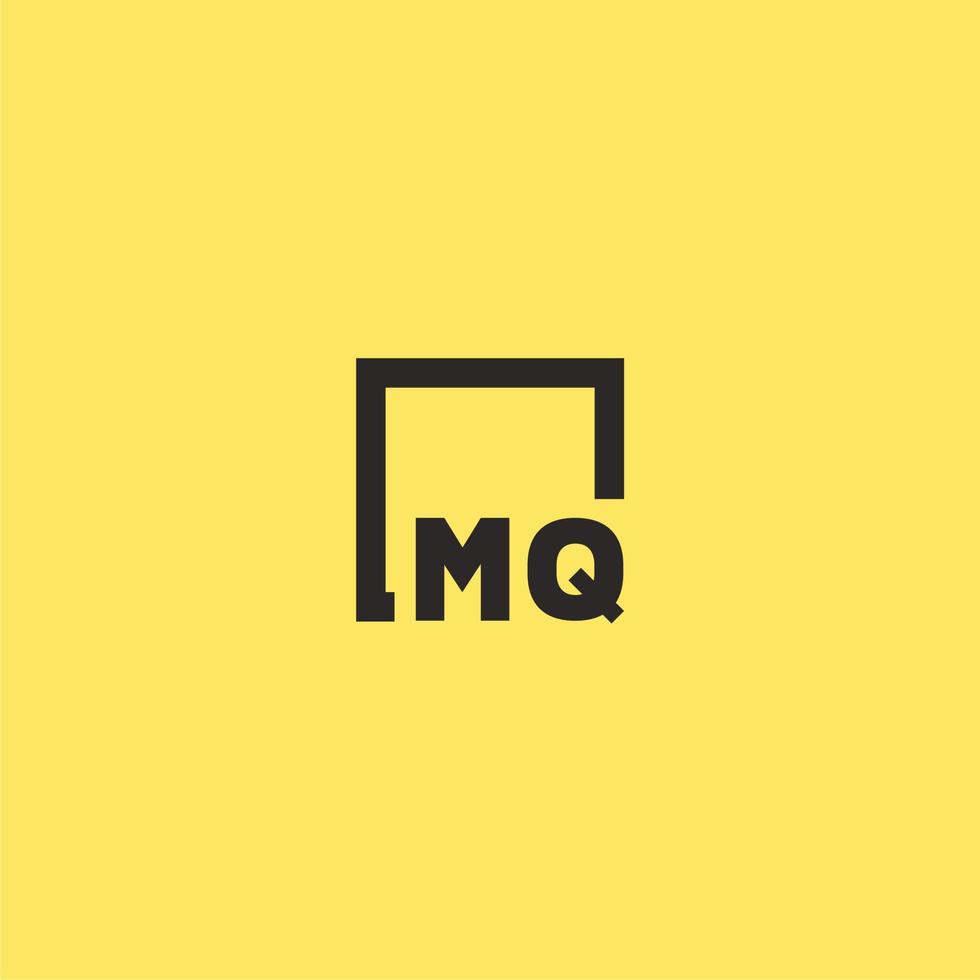 MQ initial monogram logo with square style design vector