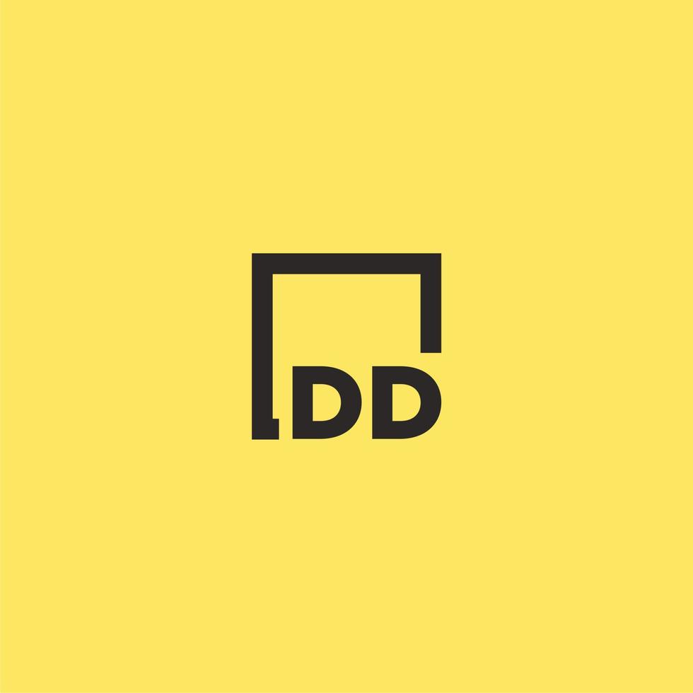 logotipo de monograma inicial dd con diseño de estilo cuadrado vector