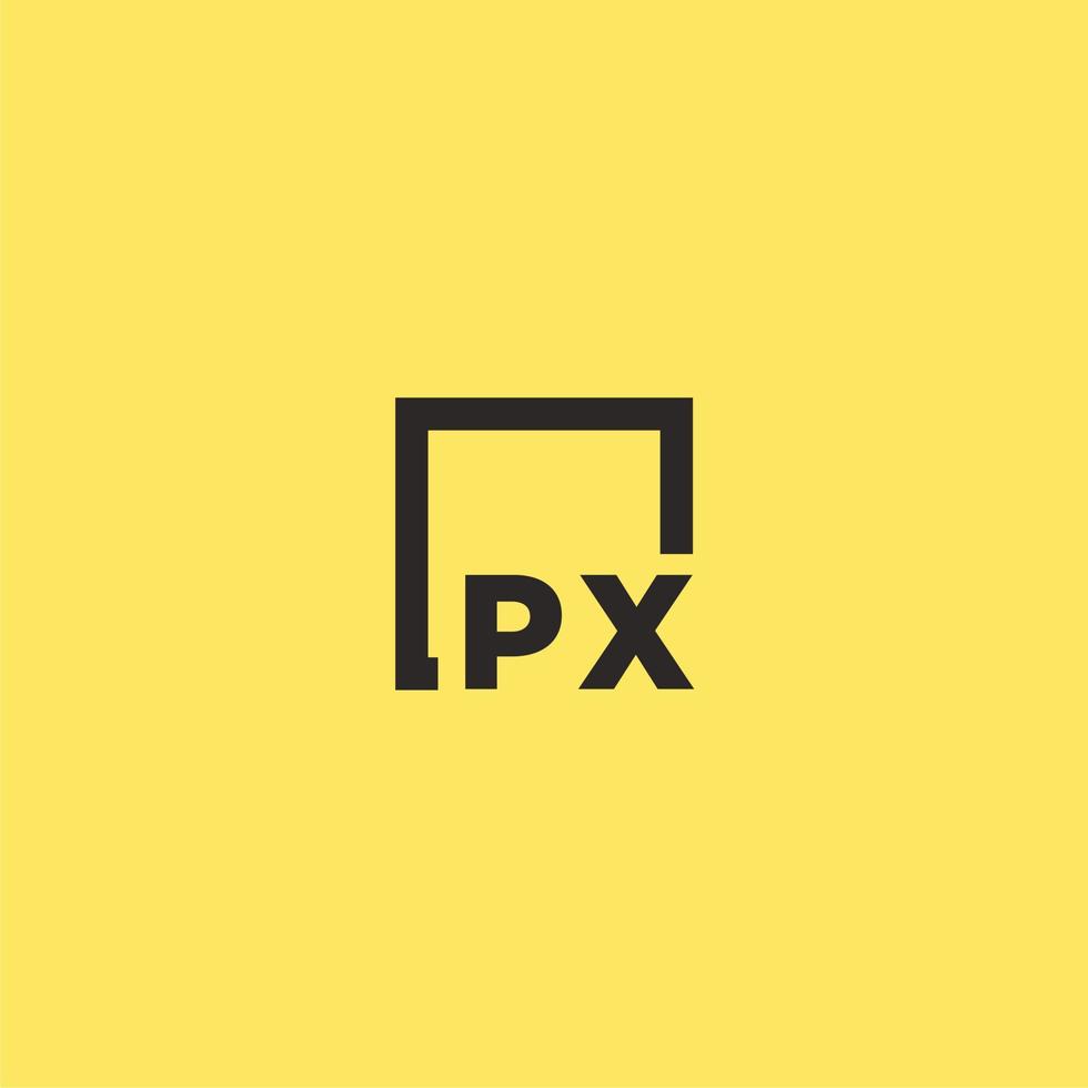 logotipo de monograma inicial px con diseño de estilo cuadrado vector