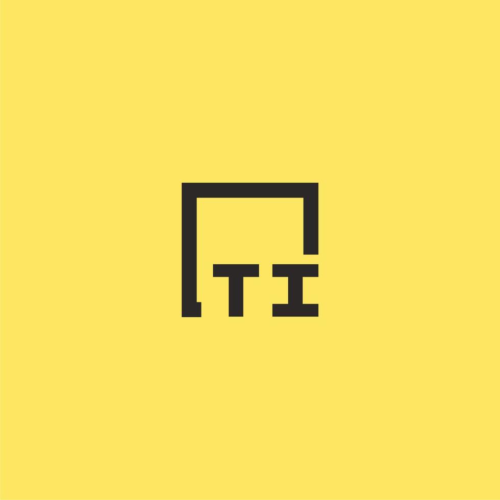 TI initial monogram logo with square style design vector