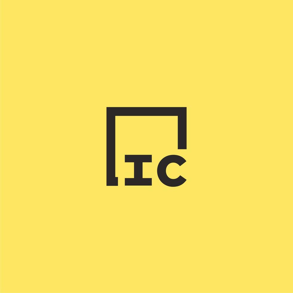 IC initial monogram logo with square style design vector