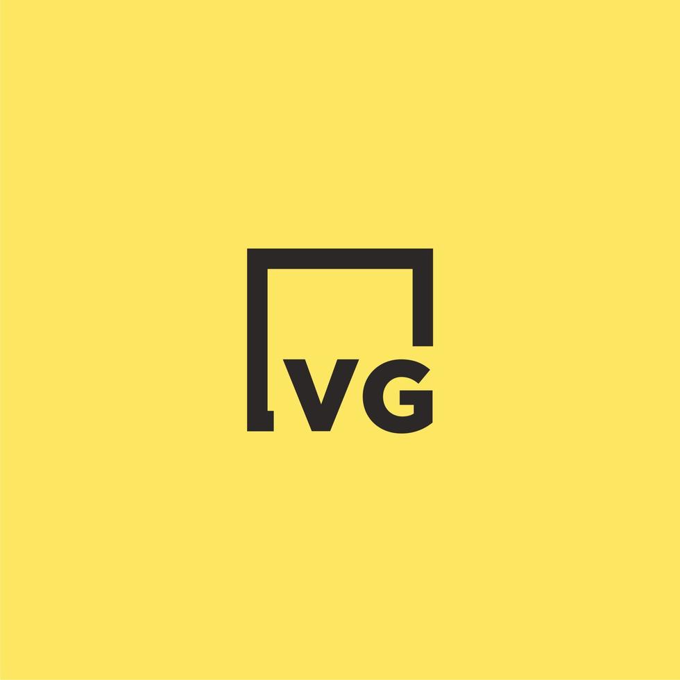 VG initial monogram logo with square style design vector