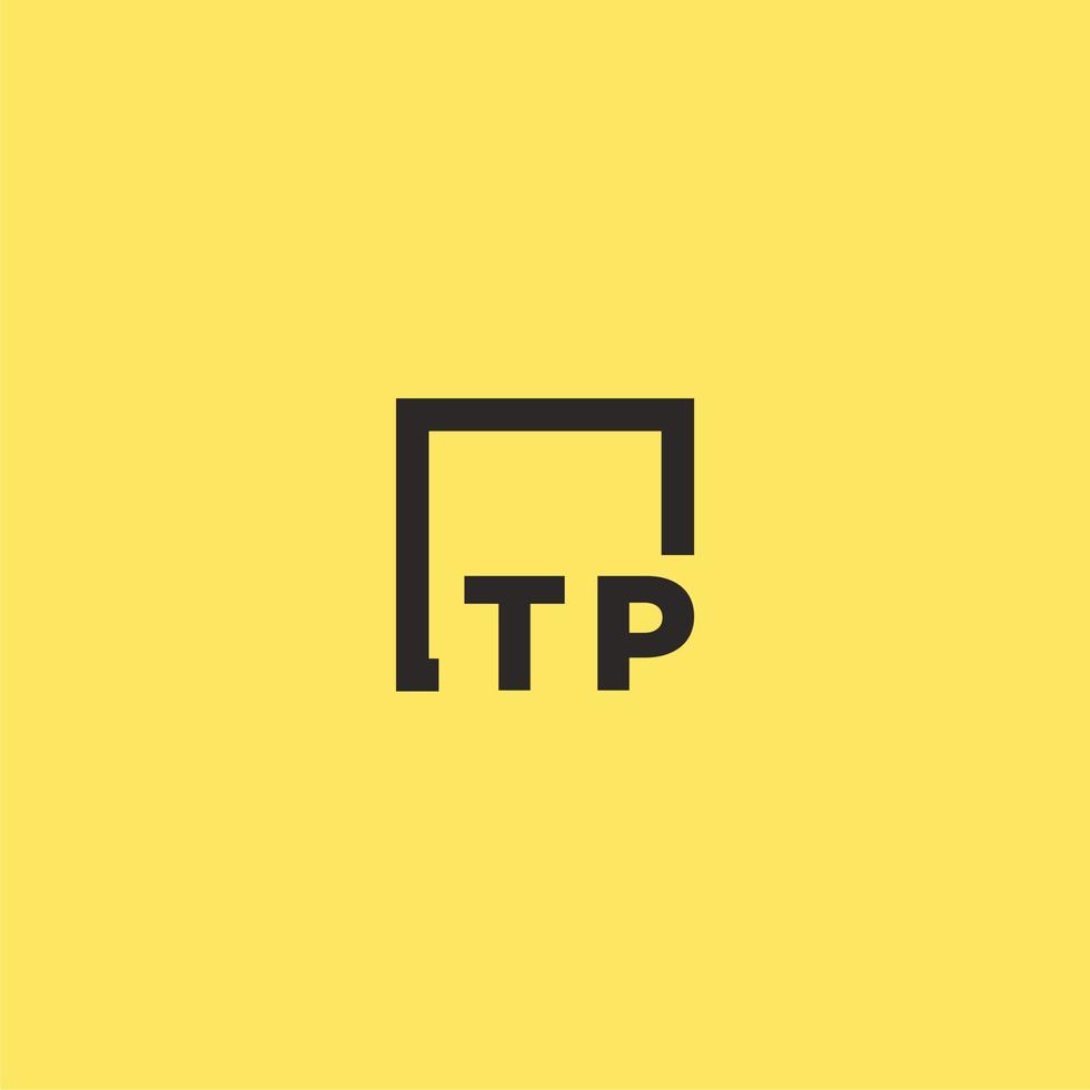 TP initial monogram logo with square style design vector