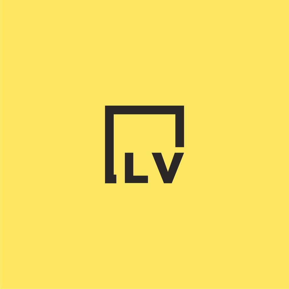 logotipo de monograma inicial lv con diseño de estilo cuadrado vector