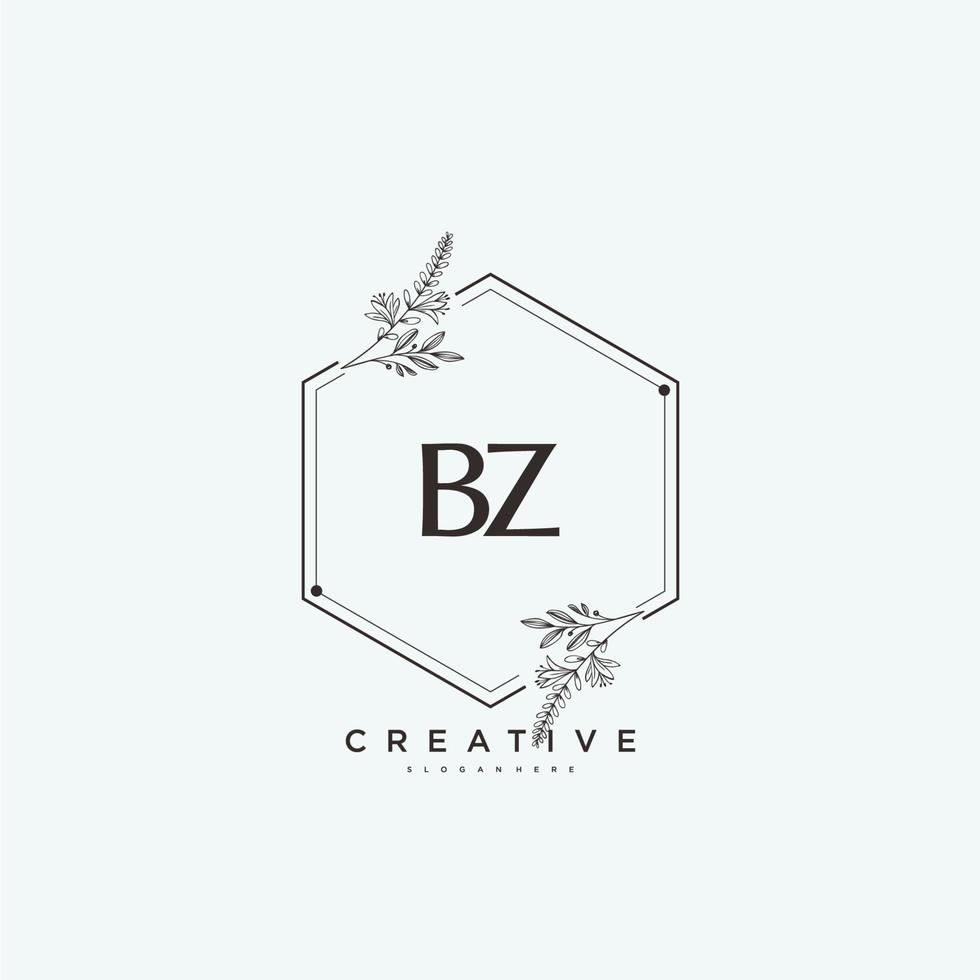 BZ Beauty vector initial logo art, handwriting logo of initial signature, wedding, fashion, jewerly, boutique, floral and botanical with creative template for any company or business.