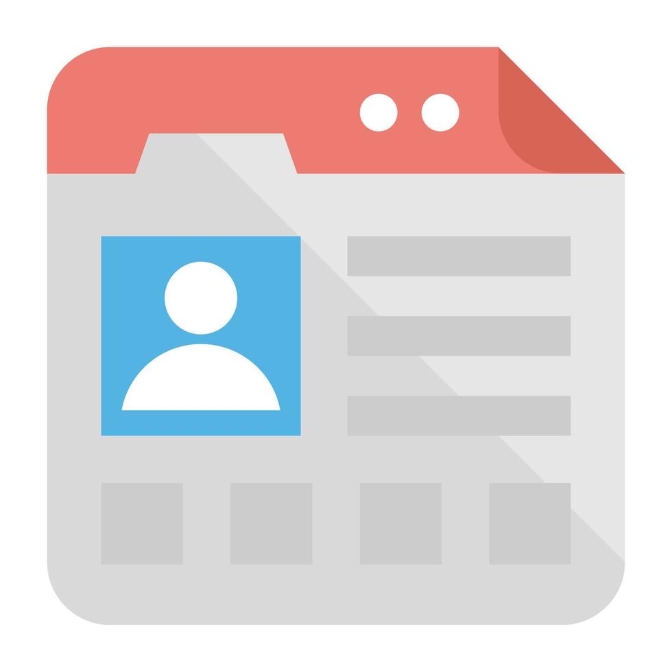 Personal Web Page vector