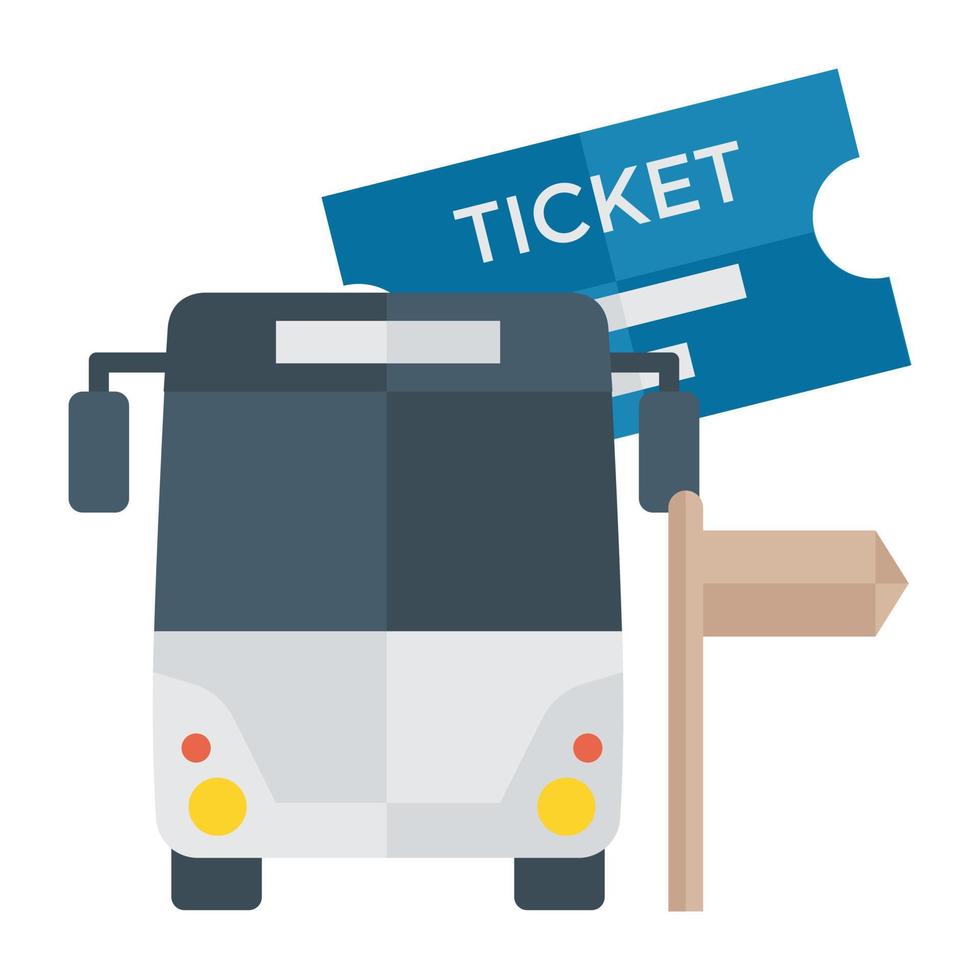 Trendy Bus Ticket vector