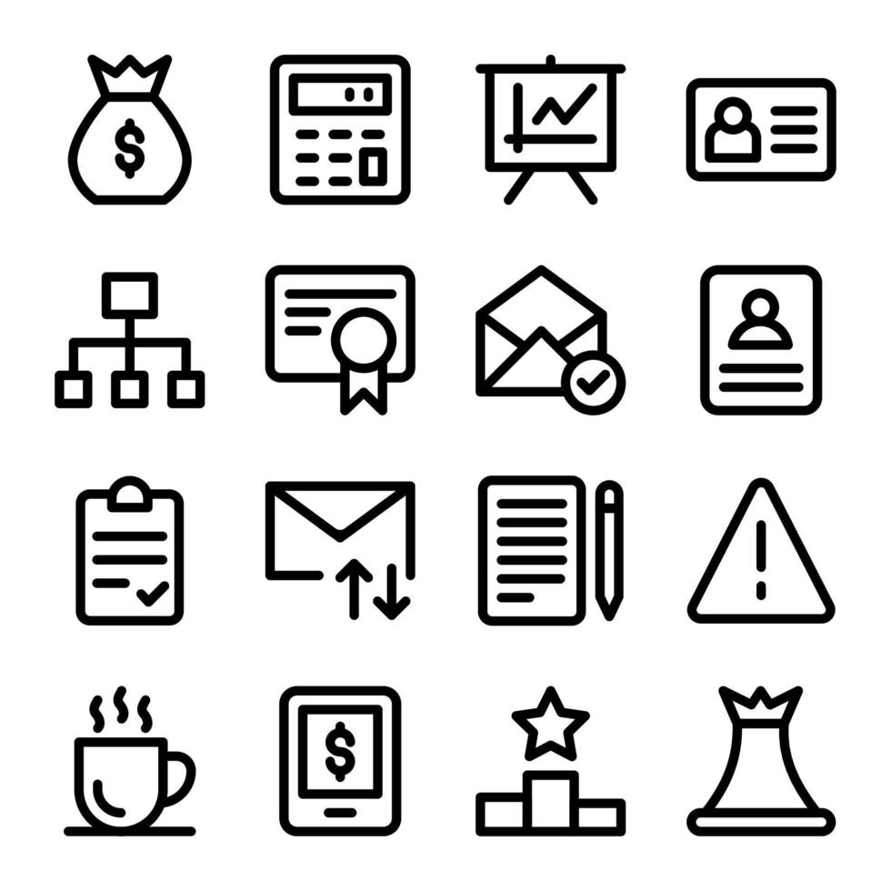 Pack of Business Line Icons Collection of Business Services Line Icons vector