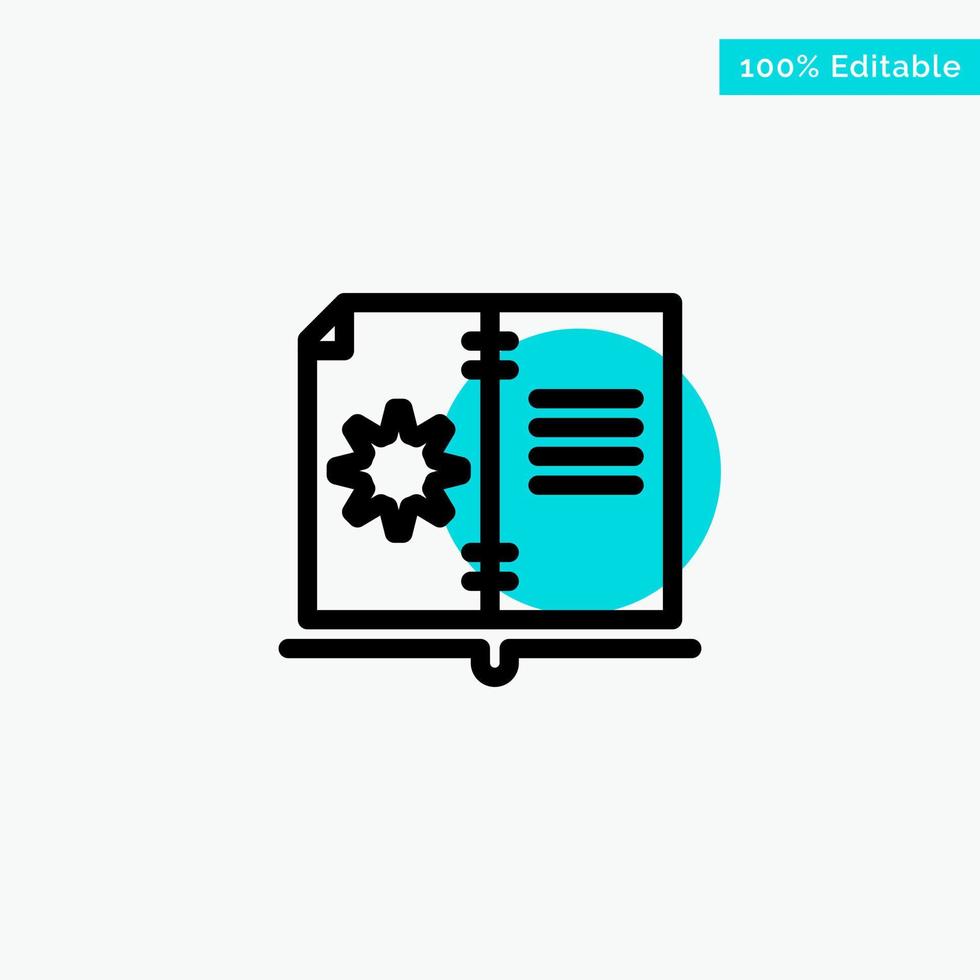 Book Guide Hardware Instruction turquoise highlight circle point Vector icon
