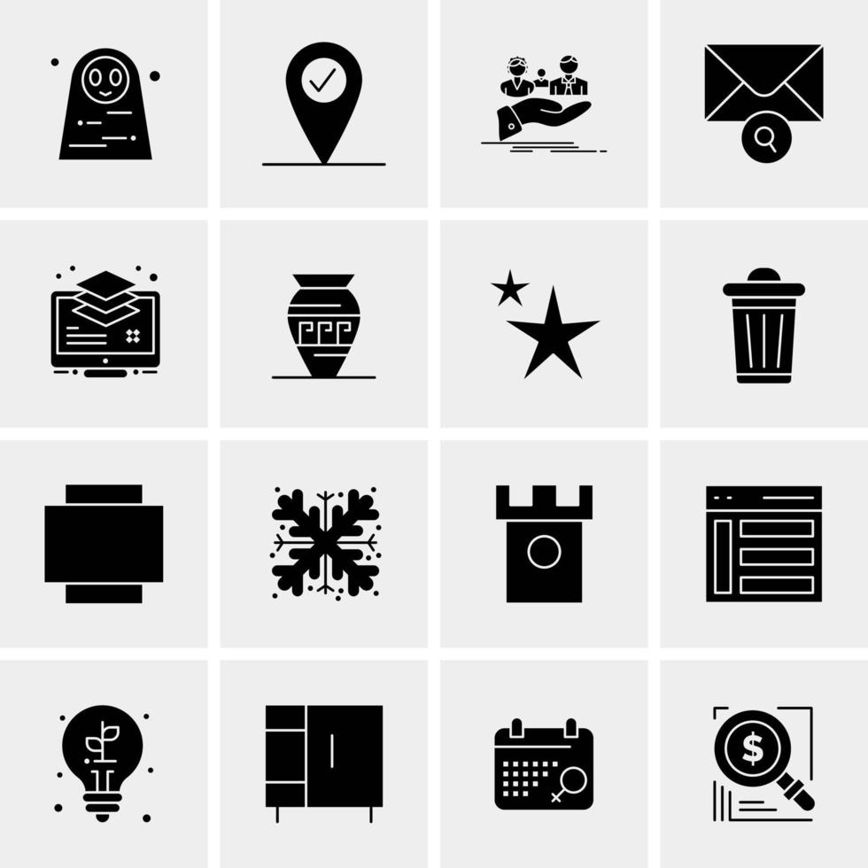 16 iconos de negocios universales vector ilustración de icono creativo para usar en proyectos relacionados con la web y dispositivos móviles