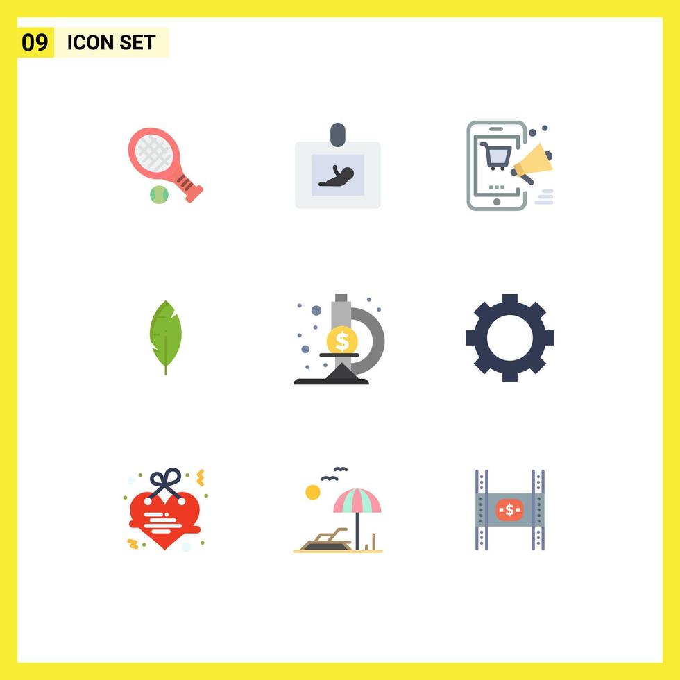 9 Creative Icons Modern Signs and Symbols of microscope write promotion ink online Editable Vector Design Elements