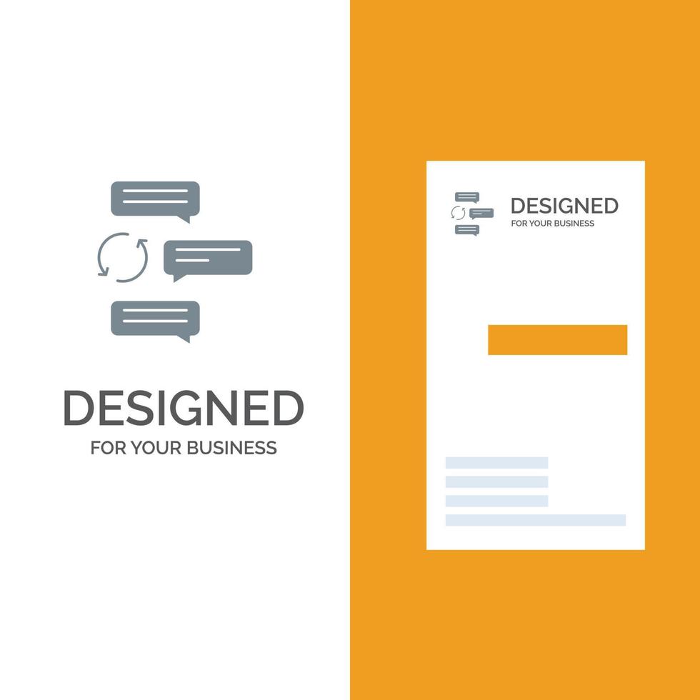 Chat Chatting Conversation Dialogue Auto Robot Grey Logo Design and Business Card Template vector