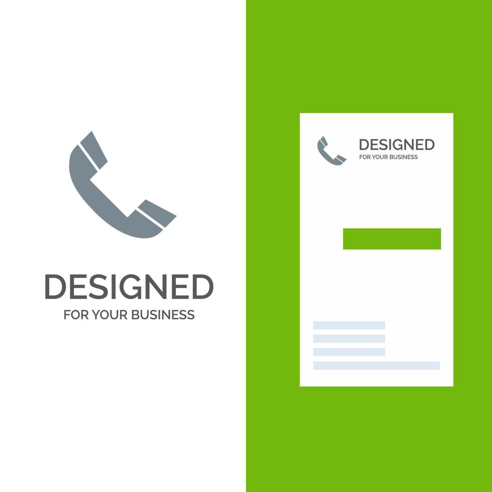 Call Phone Ring Telephone Grey Logo Design and Business Card Template vector